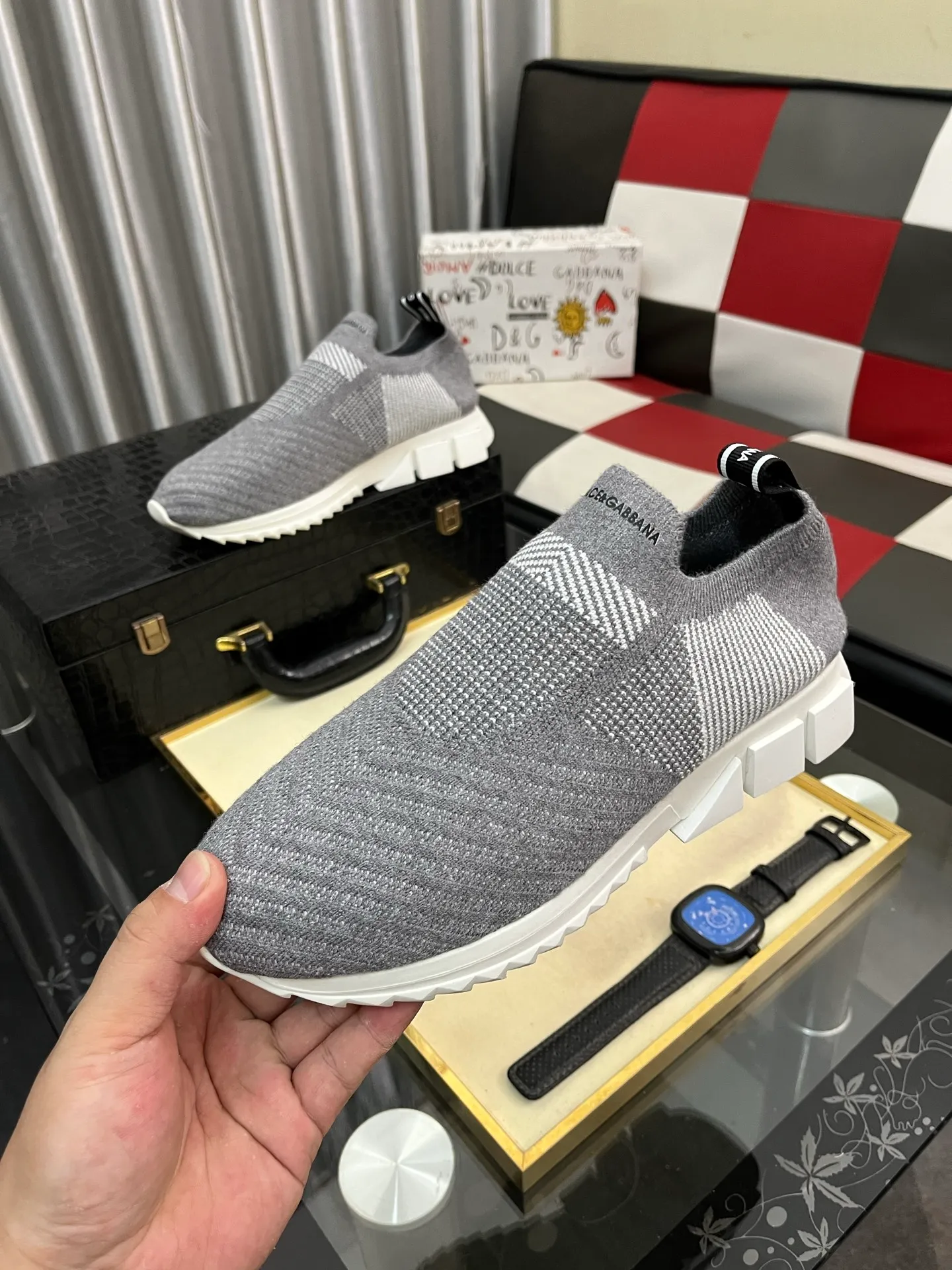 Men's men's shoes💰340⌚️⌚️【DG～】men's casual shoes 2022z cabinet simultaneous sale 🔶🔷🔜The upper is made of cowhide spliced fabric ➕Mesh lining, which is comfortable and breathable. The sole is: the original comfortable and wear-resistant outsole, ⚠️The real thing📱Photographed🎬The real thing is better📢📢📢Size: 35-46